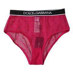 Dolce & Gabbana Fuchsia Tulle Nylon Mid Waist Panty Underwear - IT2 | S - Briefs