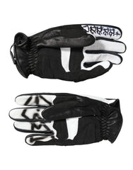 Dolce & Gabbana Handschoenen Zwart Wit Kristal Polslang Mitten Handschoenen - 7|S - Handschoenen & Mittens