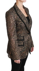 Dolce & Gabbana Gold Black Lace Blazer Coat Floral Jacket - IT44|L - Sport Jackets