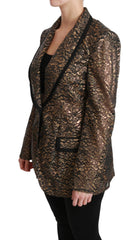 Dolce & Gabbana Gold Black Lace Blazer Coat Floral Jacket - IT44|L - Sport Jackets