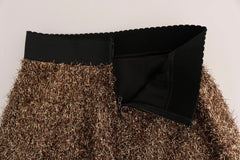 Dolce & Gabbana Gold Black Short Mini Skirt - Skirts