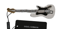 Dolce & Gabbana Gold Brass Beaded Guitar Pin Accessory Brooch - Brooches & Lapel Pins