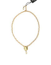 Dolce & Gabbana Gold Brass Chain Pearl Pendant Charm Necklace - Necklaces