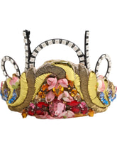 Dolce & Gabbana Gold Brass Crystal Embellished Headpiece Crown Diadem Tiara - Tiaras