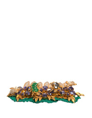 Dolce & Gabbana Gold Brass Crystals Hair Stick Comb - Hair Combs