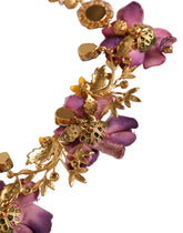 Dolce & Gabbana Arany, bronz, fiori virágok, kristály gyöngy lánc nyaklánc