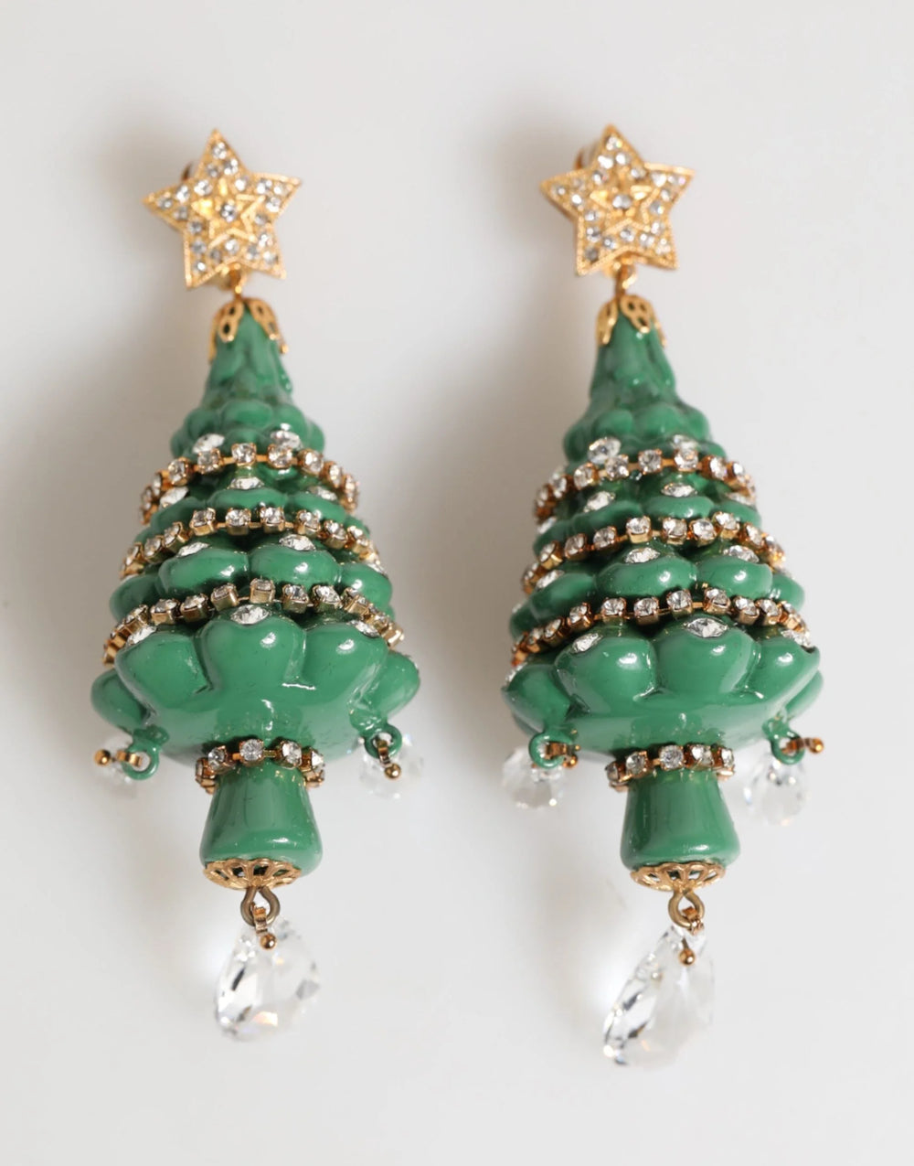 Dolce & Gabbana Gold Brass Multicolour Christmas Tree Earrings - Earrings
