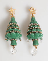 Dolce & Gabbana Gold Brass Multicolour Christmas Tree Earrings - Earrings