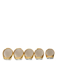 Dolce & Gabbana Gold Brass ROYAL Enamel Set of 5 Ring - Rings