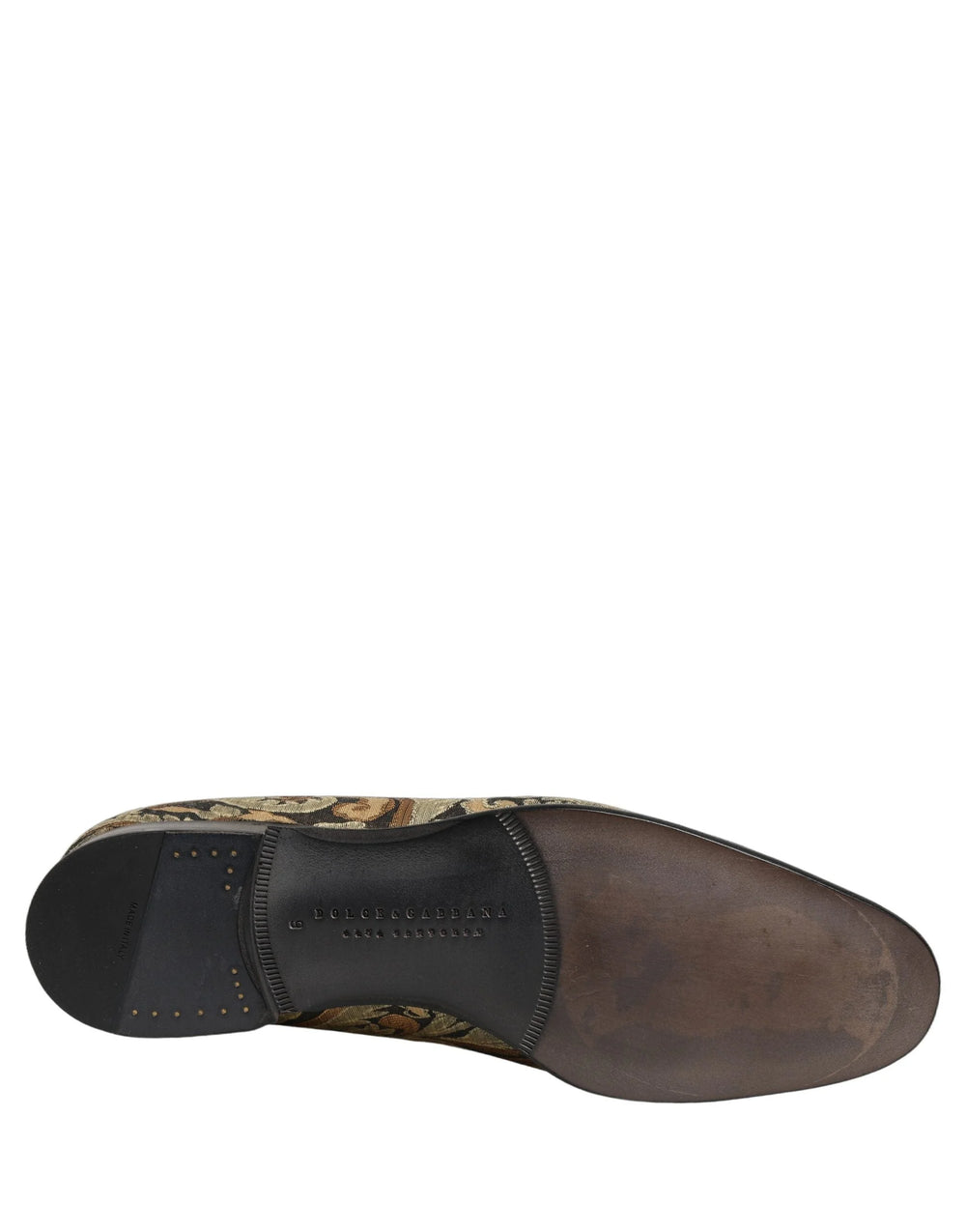 Dolce & Gabbana Gold Brocade Slip On Men Dress Loafers Shoes - EU43/US10