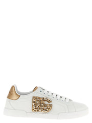 Dolce & Gabbana Gold Calfskin Low Top Sneakers - EU39/US9