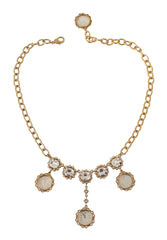 Dolce & Gabbana Gold Clock Statement Crystal Chain Necklace - Necklaces
