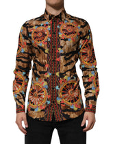 Dolce & Gabbana GOLD Cotton Tiger Carretto Long Sleeve Shirt - Shirts