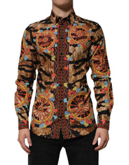 Dolce & Gabbana GOLD Cotton Tiger Carretto Long Sleeve Shirt - Shirts