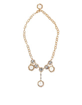 Dolce & Gabbana Gold Crystal Clock Pendant Statement Jewelry Necklace - Necklaces