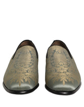 Dolce & Gabbana Gold Floral Jacquard Slip On Loafers Shoes - EU44/US11