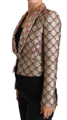 Dolce & Gabbana Gold Floral Sequined Blazer Coat Jacket - IT38|XS - Sport Jackets