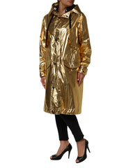 Dolce & Gabbana Gold Hooded Long Sleeves Trench Coat Jacket - IT40|S - Trench Coats