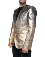 Dolce & Gabbana Gold Jacquard Single Breasted Dress Blazer - IT50 | L - Sport Jackets