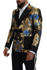 Dolce & Gabbana Gold Lurex Double Breasted Jacket Blazer - IT46 | S