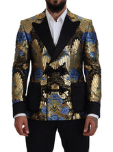 Dolce & Gabbana Gold Lurex Double Breasted Jacket Blazer - Sport Jackets