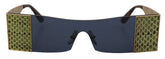 Dolce & Gabbana Gold Metal Rectangle Shades DG2263 Sunglasses - Sunglasses