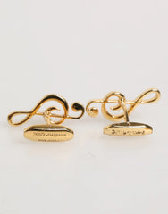 Dolce & Gabbana Gold Musical Note Metal Brass Pin Men Accessory Cufflinks - Cufflinks