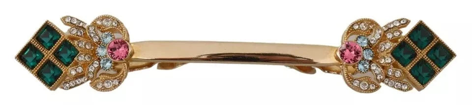 Dolce & Gabbana Gold Plated 925 Sterling Silver Crystal Collar Stop Brooch - Brooches & Lapel Pins