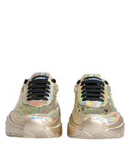 Dolce & Gabbana Gold Sequin Iridiscent Daymaster Sneakers Shoes - Sneakers