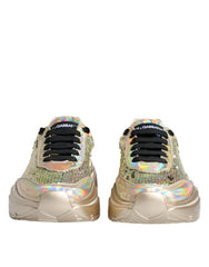 Dolce & Gabbana Gold Sequin Iridiscent Daymaster Sneakers Shoes