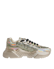 Dolce & Gabbana Gold Sequin Iridiscent Daymaster Sneakers Shoes - Sneakers