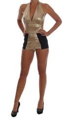 Dolce & Gabbana Gold Silk Stretch Romper Body - IT40|S - Bodysuits