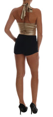 Dolce & Gabbana Gold Silk Stretch Romper Body - IT40|S - Bodysuits
