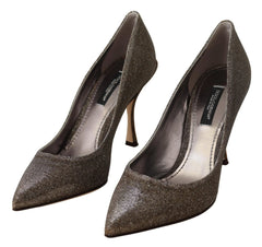 Dolce & Gabbana Gold Silver Fabric Heels Pumps Shoes - EU35.5/US5 - Heels