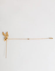 Dolce & Gabbana Gold Tone 925 Sterling Silver Crystal Chain Pin Brooch