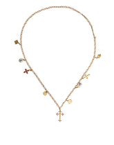 Dolce & Gabbana Gold Tone Brass Chain Religious Cross Pendant Necklace - Necklaces