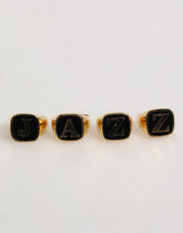 Dolce & Gabbana Gold Tone Brass JAZZ Letter Set 4 Pieces Adjustable Ring - Rings