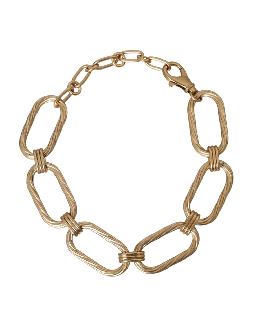 Dolce & Gabbana Gold Tone Brass Large Link Chain Jewelry Necklace - Necklaces