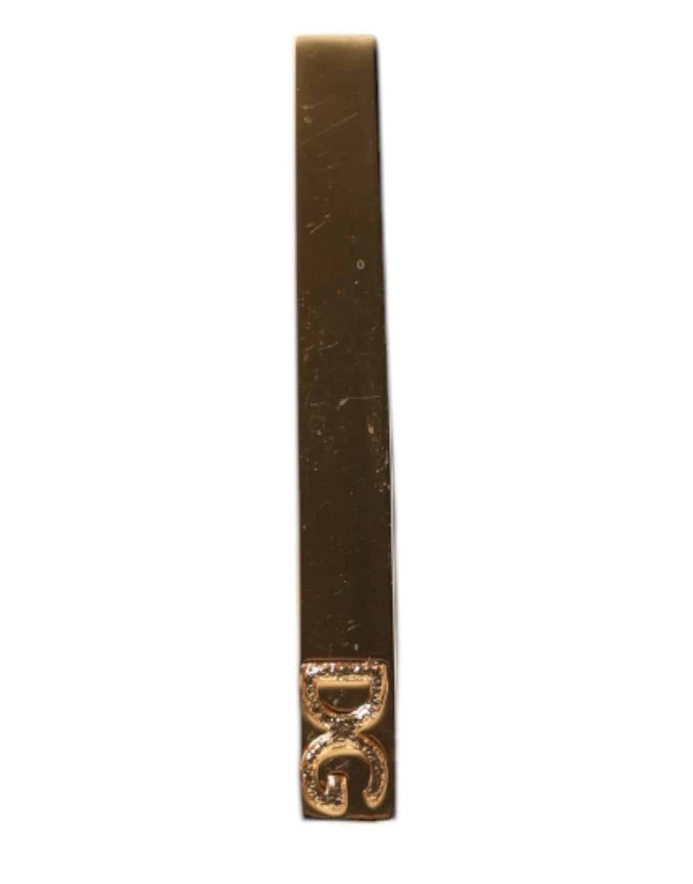 Dolce & Gabbana Gold Tone Brass Logo Branded Tie Clip Bar - Tie Clips