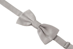 Dolce & Gabbana Gray 100% Silk Adjustable Neck Papillon Tie - Neckties
