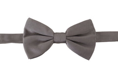 Dolce & Gabbana Gray 100% Silk Adjustable Neck Papillon Tie - Neckties