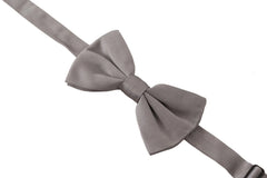 Dolce & Gabbana Gray 100% Silk Adjustable Neck Papillon Tie - Neckties