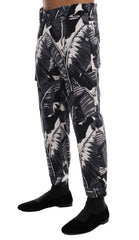 Dolce & Gabbana Gray Banana Leaf Cotton Pants - IT50 | L - Trousers