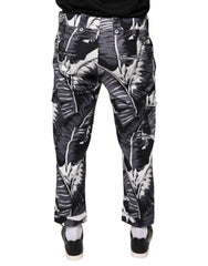 Dolce & Gabbana Gray Banana Leaf Cotton Stretch Capri Pants - IT46 | S - Trousers