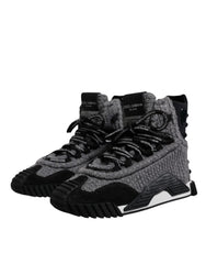 Dolce & Gabbana Gray Black NS1 High Top Boots Sneakers Shoes - EU37.5/US7