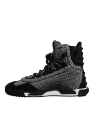 Dolce & Gabbana Gray Black NS1 High Top Boots Sneakers Shoes - EU37.5/US7
