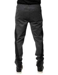 Dolce & Gabbana Gray Black Wool Blend Jogger Sweatpants Pants - IT52 | XL - Joggers