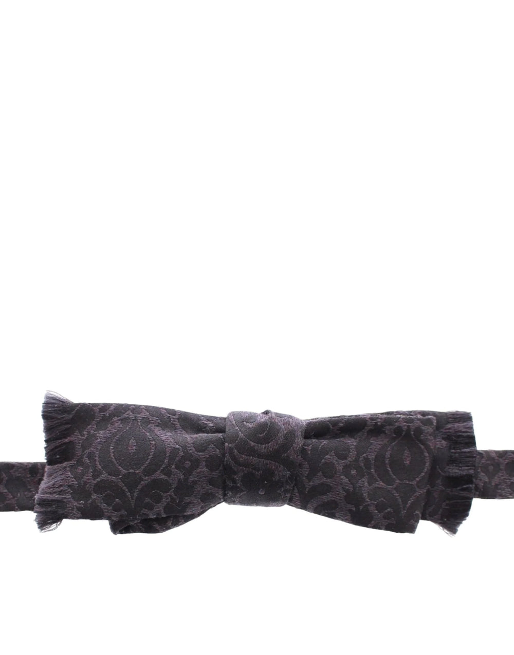 Dolce & Gabbana Gray Black Wool Bow Tie - Neckties