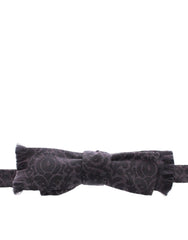 Dolce & Gabbana Gray Black Wool Bow Tie - Neckties