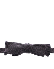 Dolce & Gabbana Gray Black Wool Bow Tie - Neckties